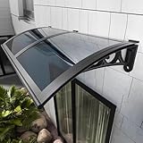 Fenstermarkise aus Polycarbonat, modern, für Haustür, Terrasse, Veranda, Sonnenschutz, Regenschutz, UV-Schutz, für den Außenbereich, Garten, Markise (120 x 210 cm) G