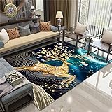 Kunsen büro Teppich 3D-Druck-Wohnzimmer-Schlafzimmer-Arbeitszimmer-Vollboden-Krabbelmatte Anti rutsch Teppich Gold weicher Teppich Home Design Living Floor 50X80CM