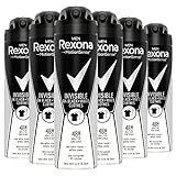 Rexona Men MotionSense Deodorant Spray Invisible on Black + White Clothes Anti-Transpirant mit 48 Stunden Schutz gegen Körpergeruch und Achselnässe 150 ml 6 Stück