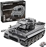 CaDA C61071W MOC-Tiger Panzer Modell 2.4G Fernbedienung Militärtechnik Serie Bausteinset, 925 PCS, Spannblockbaugerät kompatibel mit Lego Technologie1