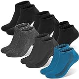 Sneaker Socken Herren Damen, 6 paar Unisex socks Sportsocken Laufsocken Baumwollsocken, Schwarz×3+blau×1+dunkelgrau×1+grau×1, M