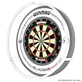 WINMAU Plasma Ice Dartboard Lichtpaket - Weißes 360-Grad-Licht mit grau-weißer Pro-Line Dartboard-Umrandung