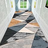 SunYe Geometrischer Gitter-Dreieck-Teppich Fußmatten Für Wohnzimmer Und Schlafzimmer rutschfeste Waschbare Eingangsmatte Aus Polyester Erkermatte Teppich Mit Federdruck