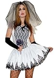 MAYLYNN Damen Zombie Braut Kostüm Halloweenkostüm mit Armstulpen, Gr. M
