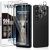 Yenwen Schutzfolie für Sony Xperia 1 VI für Panzerglas, 2 Stück Panzer Schutz Glas mit 2 Stück Kameraschutz, 9H Härte Schutzglas Anti-Kratzer Handy Folie HD Klar Display