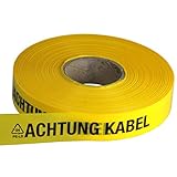 ACHTUNG KABEL Trassen-Warnband/Trassenband/Warnband/Band 250 m x 40 mm, gelb