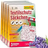 inseko 12 x Textilschutz Säckchen mit frischem Lavendelduft I Mottenschutz für Kleiderschrank I Mottenfalle Kleidermotten (12)