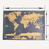 WSF-MAP, 1 stück 42 * 30 cm Scratch Off Journal Retro World Globe Map Personalisierte Atlas Poster mit Land Flagge Dekoration für Büroschule