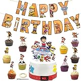 43 Stück Cake Toppers,Cupcake Deko,Geburtstag Tortendeko Junge,Karikatur Dog Kuchendekoration,Party Torte Deko Supplies für Kinder Geburtstag, Party, Kinderdekoration
