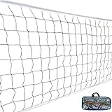 XBLDS Volleyballnetz Outdoor mit Stahlseil, 32x3FT tragbares Volleyballnetz für Pool Schulhof Strand, Kinder Badminton/Pro Volleyball Netz Set