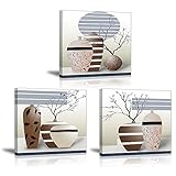 Piy Painting Wandbilder, Kunstdruck Wasserfarbe, Fotoleinwand elegant Pflanze Blumen Wandbild Kunstdrucke auf Leinwand Ölgemälde Malerei Home Deko für Wohnzimmer Schlafzimmer Flur Wand 30x30cm 3