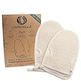 Chinchilla® Peelinghandschuh | 2 Stück aus Baumwolle & Hanf | sanfte Reinigung für Körper & Gesicht | Duschschwamm für Peeling & Body Scrub | Massagehandschuh