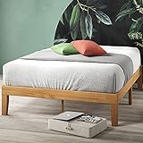 Zinus Bett mit Plattform aus Holz, 35,6 cm, für Monat, Plattformbetten, kein Lattenrost nötig, stabile Unterstützung mit Holzlatten/einfache Montage, Buche, 160 x 200 cm