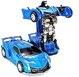 FQDVM Kinder-Spielfahrzeuge, Geschenke für 3, 4, 5, 6, 7–12 Jahre alte Jungen, Mädchen, Roboter, Auto, Spielzeug, Kinder, 2-in-1, Deformation, Auto-Spielzeug, beste Geschenkidee (blau)