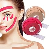AUXSOUL Myofasziales Gesichtstraffungsband, 2 Stück Wrinkles Schminkles, Anti Frost Aufkleber Wrinkle Patch, Multifunktional Face Tape für Straffung und Straffung der Haut, 2.5 * 500CM