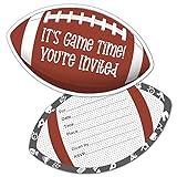 RZHV Einladungskarten in Fußballform mit Umschlägen, lustige Fußball-Sport-Party-Einladungskarte für Jungen, Mädchen, Jugendliche, Erwachsene, Fußball-Ticket-Einladung (It' s Game Time), 15 Stück