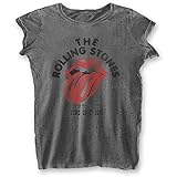 The Rolling Stones 'New York City 75' (Grey) Womens Burnout T-Shirt (medium)