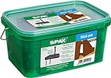 SPAX Stick pro, unsichtbare Terrassenbefestigung auf Holz und Aluminium, 120 Sticks, inklusive Zylinderkopfschrauben für ca. 3 m², schwarz – 4009422556639