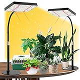 FRGROW Pflanzenlampe LED, Vollspektrum Pflanzenlicht für Zimmerpflanzen, Pflanzenleuchte LED, 3000k/5000k/660nm Vollspektrum Pflanzenlampe, Wachstumslampe für Pflanzen mit 204 LEDs 2 Pack