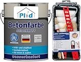 Plid® Betonfarbe Innen & Außen Frostsicher Silbergrau 2,5L - Flüssigkunststoff Bodenbeschichtung - Betonfarbe Kellerboden - Bodenfarbe für Keller, Zement, Mauerwerk & Holz - Made in Germany S