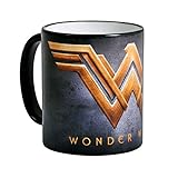 Elbenwald Wonder Woman Tasse Filmlogo Symbol Rundumdruck Keramik 320 ml grau