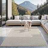 the carpet Santo Plus moderner Teppich - hochwertiger Wohnzimmer Schlafzimmer Teppich Beige - Boho Teppich in 80 x 150 cm aus Polypropy