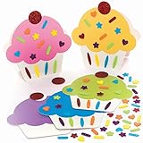 Baker Ross Regenbogen Cupcake Karten - 6er Pack, Karten Basteln für Kinder (FC412)