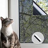 Spiegelfolie Fenster Sichtschutz, Fensterfolie Selbstklebend, 90x200CM, Sichtschutzfolie Blickdicht, UV Schutzfolie, Gegen Hitze, Schwarz Wärmeschutzfolie