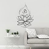Lotus Vinyl Wandtattoo Blume Om Zeichen Hindu Yoga Meditieren Aufkleber Home Decor Neues Design Selbstklebendes Vinyl Poster andere Farbe29x42cm