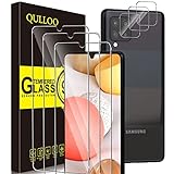 QULLOO Schutzfolie für Samsung Galaxy A42 5G [3 Stück] + Kameraschutz [3 Stück], 9H Härte Anti-Kratzen Displayschutzfolie für Samsung Galaxy A42 5G