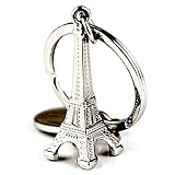 Kim Johanson 3D Schlüsselanhänger Paris Eiffelturm Frankreich in Silber inkl. Schmuckbeutel