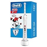 Oral-B Junior Elektrische Zahnbürste/Electric Toothbrush für Kinder ab 6 Jahren, mit 2 Putzmodi und visueller Andruckkontrolle für Zahnpflege, Designed by Braun, Minnie Mouse, weiß