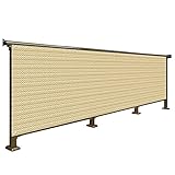 HE TUI Balkon-Sichtschutz, Zaunschutz Für Balkon Und Terrasse, Balkonschutzhülle, Winddicht Und UV-Schutz, Mit Seil- Und Aluminiumösen,Beige,100x700cm