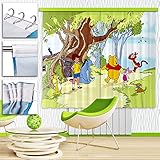 alles-meine.de GmbH 2 TLG. Set Fertigschal - Vorhang/fertig Gardine - - Winnie Pooh - 2X - 90 * 160 cm lang - Blickdicht - Kräuselband - leichte Verdunklung - Fenster/S