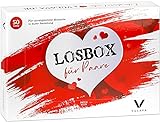 Losbox für Paare von VULAVA® - das Paar-Geschenk mit 50 prickelnden Momenten I das Geschenk für Frauen Männer Pärchen und Freunde I 50 Lose für Liebe Spiel und Spaß zum Valentinstag Jahrestag