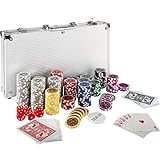 GAMES PLANET Pokerkoffer aus Aluminium mit 300 12g Laser-Chips mit Metallkern, Silver oder Black Edition - Auswahl: Silver