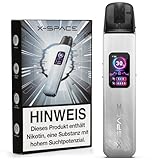 X-SPACE E Zigarette Vaporizer 1000mAh Akku 30W Nachfüllbar Vape Pod System, Einstellbarer Luftstrom Schnellladung Verdampfer E zigaretten für DTL/RDL/MTL Vaping ohne Liquid ohne Nikotin Federg