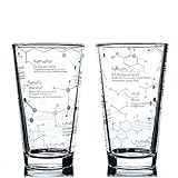 Greenline Goods Biergläser - 16 Unzen Pintglas (2er-Set) Science of Beer Glassware - Geätzt mit Molekülen der Bier- und Hopfenchemie