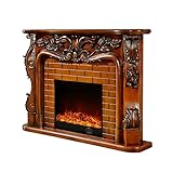Electric Fireplace Electric Insert Firebox Fireplace Set Wooden Mantel Living Room Heater LED Optical Artificial Flame Fireplace (Color : White Without Heater) (Brown Without Heater)