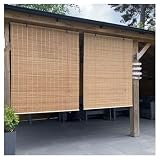 Bambusrollo Aussenbereich,Lichtfilternde Rollos Bambus Für Türen Und Fenster,Bambus Rollläden Mit Heber,Sonnenschutz Für Innen,Sonnenschutz/Atmungsaktiv/Sichtschutzvorhänge,W×H-70×140cm(28*55in)