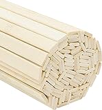 Belle Vous Bambus Holzstäbe Extra Lang zum Basteln aus Naturholz (100 Stk) - 40cm Stabile Holzstäbchen Holzdübel Rechteckige Bastelstäbchen aus Holz Bambusstäbe Bambusstangen zum Basteln