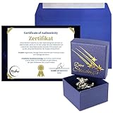 Makai echter Meteorit ca. 15 Gramm Sternschnuppe mit Echtheits-Zertifikat Geschenkkarte Box individueller personalisierbarer Karte mit Widmung (Echtheitszertifikat)