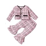 HuiSiFang 2pcs für Kinder Frühling Set Baby Outfits Kurze exquisite Jacke + Schlaghose Mädchen Kinderkleidung Set