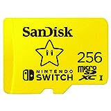 SanDisk microSDXC UHS-I Speicherkarte für Nintendo Switch 256 GB (V30, U3, C10, A1, 100 MB/s Übertragung, mehr Platz für Spiele)