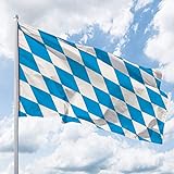 Deitert Bundesland-Flagge Bayern – 250x150 cm Bayern-Flagge ohne Wappen (Raute), Hissfahne aus reißfestem Polyester, Bayern-Fahne mit Doppelsicherheitsnaht gesäumt