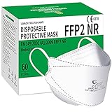 LAIANZHI 60 Stück FFP2 Masken Weiß, 4-lagige Staubschutzmaske Atmungsaktiv Atemschutzmaske Gesichtsmasken, 94% Partikelfiltermaske, FFP2 Mundschutzmaske für Drinnen Draussen (Weiß)