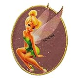 Disney © Tinkerbell Peter Pan Fee Nimmerland - Aufnäher, Bügelbild, Aufbügler, Applikationen, Patches, Flicken, zum aufbügeln, Größe: 8,2 x 6,9 cm