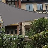 HAIKUS Sonnensegel 2x2x2 Meter Dreieckig Wasserdicht, 95% UV Schutz Polyester Wasserabweisend Sonnenschutz für Garten Balkon, Grau(2x2x2m)