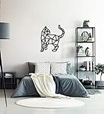 MyMaxxi | Wand Deko Katze schwarz 58x65 cm | geometrische Wanddekoration für Wohnzimmer und Schlafzimmer | Polygon Wall Art hängend | Aesthetic Decoration Wandbild Katze Home