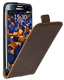 mumbi Echt Leder Flip Case kompatibel mit Samsung Galaxy S6 / S6 Duos Hülle Leder Tasche Case Wallet, braun